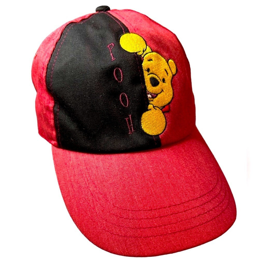 ⭐️ Disney Vintage Winnie-the-Pooh red & place hat baseball cap unisex OS